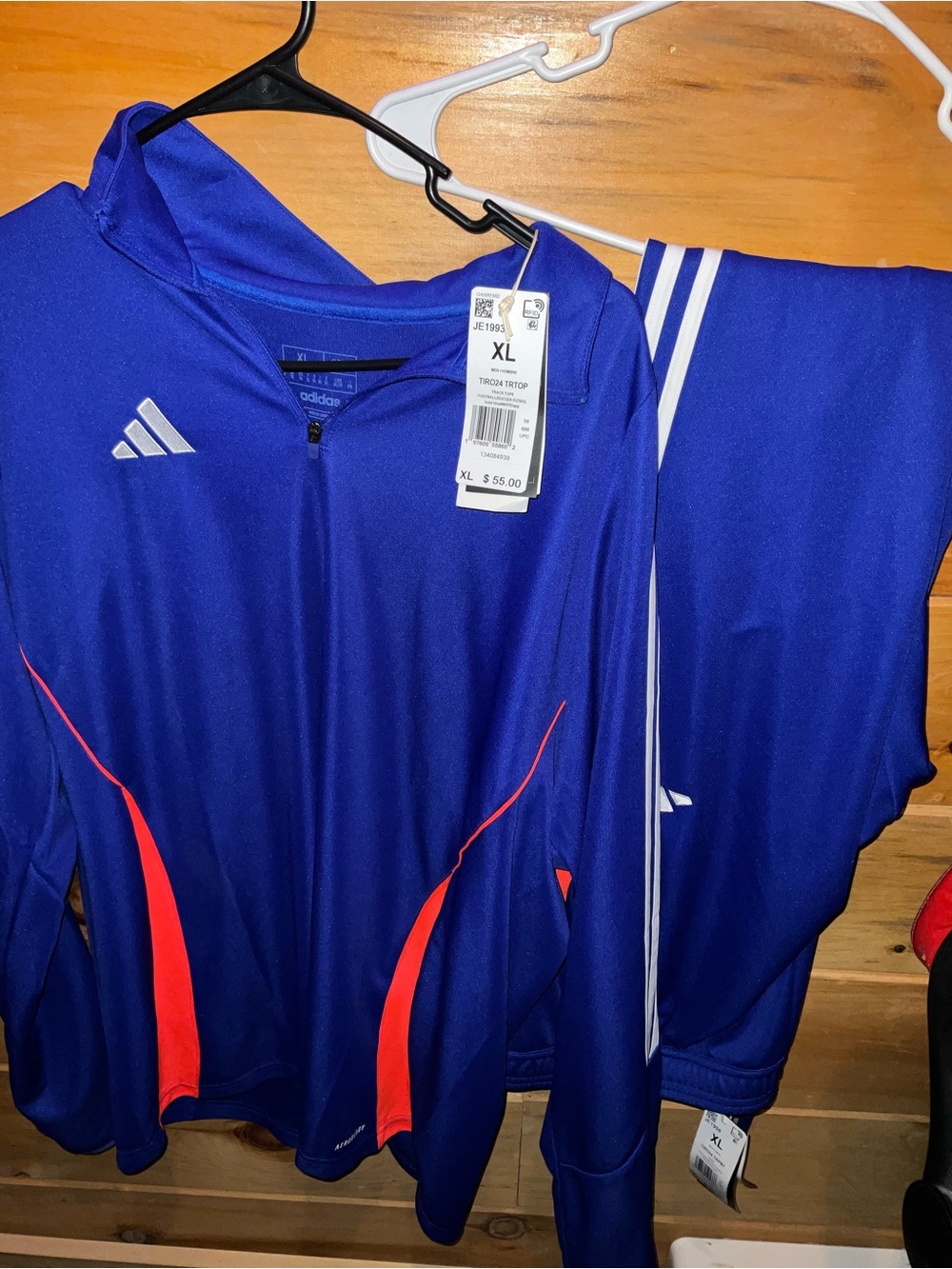 adidas Blue Training Top with Red Accents